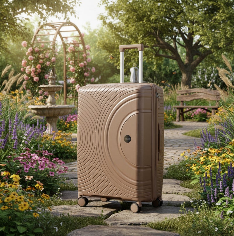 سيناتور حقيبة سفر بعجلات دوارة عالمية للجنسين خفيفة الوزن من البولي بروبلين بسحاب آمن كاكي - Image 2